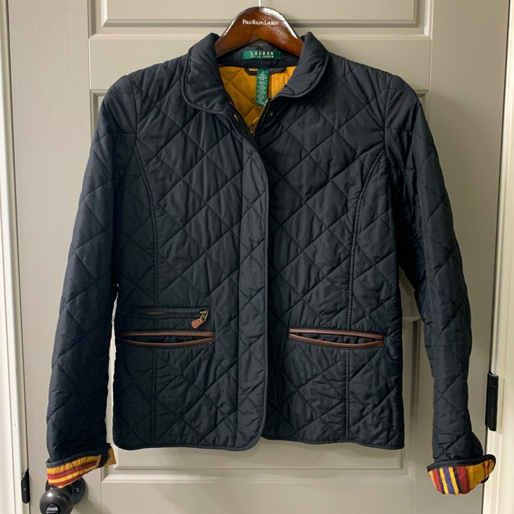 Ralph Lauren Black Quilted Riding Jacket